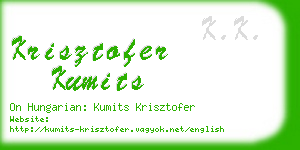 krisztofer kumits business card